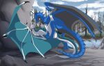2019 5_toes absurd_res against_natural_surface against_surface anus artist_name back_wings bent_leg black_body black_claws black_countershading black_horn black_membrane black_penis black_scales black_spikes blue_body blue_countershading blue_membrane blue_pawpads blue_scales bodily_fluids cheek_horn claws cloud countershade_neck countershade_tail countershade_torso countershading cum cum_from_vagina cum_in_vagina cum_inside curved_tail dated day detailed_background digital_media_(artwork) dragon duo endermoonfur erection european_mythology feet female female_feral female_on_bottom female_penetrated feral feral_on_feral feral_penetrated feral_penetrating feral_penetrating_feral foot_on_wing from_front_position fur genital_fluids genitals head_horn head_spikes hi_res horn intraspecies kealyth looking_at_another looking_at_partner lying male male/female male_feral male_on_top male_penetrating male_penetrating_female mane membrane_(anatomy) membranous_wings mythological_creature mythological_scalie mythology nature neck_spikes on_back on_bottom on_top open_mouth outside outside_sex pawpads penetration penile penile_penetration penis penis_in_vagina plant raised_leg reverse_countershading river rock scales scalie sex sky spiked_tail spikes spikes_(anatomy) spread_wings syrazor tail text toes touching_shoulder tree vaginal vaginal_penetration ventral_scales wavy_horn western_dragon white_body white_fur white_mane wing_claws winged_dragon wings