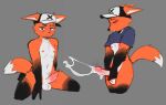 2023 anthro arm_tuft ball_tuft balls baseball_cap bodily_fluids canid canine clothed clothing countershading cum cumshot derpyfox_36 derpyfox_36_(fursona) digital_drawing_(artwork) digital_media_(artwork) dipstick_tail ejaculation elbow_tuft eyebrow_piercing eyebrow_slit eyebrows eyes_closed facial_piercing fox front_view fur furgonomic_hat furgonomic_headwear furgonomics genital_fluids genitals glans gloves_(marking) gradient_penis grey_background hand_on_penis hat hat_only headgear headgear_only headwear headwear_only leg_markings male mammal markings mostly_nude mouth_closed narrowed_eyes nipples orange_body orange_fur orange_tail penis piercing portrait raised_clothing raised_shirt raised_topwear shirt shirt_in_mouth simple_background socks_(marking) solo tail tail_markings three-quarter_portrait three-quarter_view topwear tuft white_balls white_body white_countershading white_inner_ear white_tail_tip