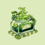  english green green_background jar label nadia_kim original plant see-through 