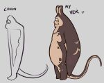 anthro belly big_man_(splatoon) fish flat_body flshb0nes grey_body heart_symbol male manta_ray marine nintendo nude ray_(fish) slightly_chubby smile solo splatoon stingray