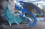 2019 5_toes absurd_res against_natural_surface against_surface anus artist_name back_wings bent_leg black_body black_claws black_countershading black_horn black_membrane black_penis black_scales black_spikes blue_body blue_countershading blue_membrane blue_pawpads blue_scales cheek_horn claws cloud countershade_neck countershade_tail countershade_torso countershading curved_tail dated day detailed_background digital_media_(artwork) dragon duo endermoonfur erection european_mythology feet female female_feral female_on_bottom female_penetrated feral feral_on_feral feral_penetrated feral_penetrating feral_penetrating_feral foot_on_wing from_front_position fur genitals head_horn head_spikes hi_res horn intraspecies kealyth looking_at_another looking_at_partner lying male male/female male_feral male_on_top male_penetrating male_penetrating_female mane membrane_(anatomy) membranous_wings mythological_creature mythological_scalie mythology nature neck_spikes on_back on_bottom on_top open_mouth outside outside_sex pawpads penetration penile penile_penetration penis penis_in_vagina plant raised_leg reverse_countershading river rock scales scalie sex sky spiked_tail spikes spikes_(anatomy) spread_wings syrazor tail text toes touching_shoulder tree vaginal vaginal_penetration ventral_scales wavy_horn western_dragon white_body white_fur white_mane wing_claws winged_dragon wings