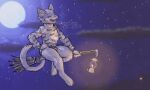 5:3 boy_pussy broom cleaning_tool clothing domestic_cat felid feline felis halloween hi_res holidays humor joke lamp lantern male mammal mot pun solo sweather thong underwear