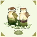  bird english food green heart jar label layered nadia_kim original pudding 