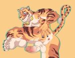 anthro anus barefoot blush feet felid ghastlydog lin_hu male mammal nekojishi pantherine solo studio_klondike tiger