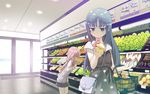  bangs blue_eyes blue_hair food groceries highres jpeg_artifacts long_hair magia_record:_mahou_shoujo_madoka_magica_gaiden mahou_shoujo_madoka_magica multiple_girls nanami_yachiyo pink_eyes pink_hair samidare shopping_basket sidelocks tamaki_iroha vegetable 