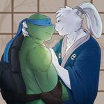 bakameganekko leonardo_(tmnt) miyamoto_usagi teenage_mutant_ninja_turtles usagi_yojimbo 