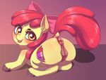  2017 animal_genitalia animal_pussy anus apple_bloom_(mlp) blush butt cutie_mark dankflank dock earth_pony equine equine_pussy female feral friendship_is_magic fur hair hair_bow hair_ribbon hi_res hooves horse looking_at_viewer mammal my_little_pony pony pussy red_hair ribbons smile tongue tongue_out young 