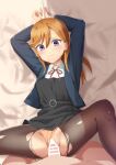  1boy 1girl arms_behind_head bar_censor bdsm black_pantyhose blue_jacket blush bondage bound bound_wrists censored closed_mouth clothed_female_nude_male clothed_sex clothing_aside commentary_request crying crying_with_eyes_open dress grey_dress hetero jacket long_hair long_sleeves love_live! love_live!_superstar!! lying neck_ribbon nude on_back orange_hair orange_panties panties panties_aside pantyhose penis pov purple_eyes rape red_ribbon restrained ribbon school_uniform sex shibuya_kanon shirt spread_legs streaming_tears swept_bangs tears torn_clothes torn_pantyhose toyasu_aina underwear vaginal white_shirt winter_uniform yuigaoka_school_uniform 