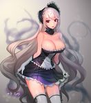  cleavage dress papupu tagme thighhighs 