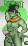  2017 abs arm_muscles balls bandanna big_balls big_penis blush blushy_face breast_muscles butt cat cat_tail cut_(disambiguation) digital_media_(artwork) dragon erection eyelashes feline fur genji green_eyes green_fur green_hair hair humanoid_penis invalid_tag katana male male/male mammal melee_weapon muscular nails nude otterdrops overwatch penis scarf sharp_theet simple_background sixpack smile smirk solo sword tails_(disambiguation) video_games weapon 