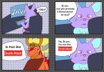 absurd_res anthro bandai_namco bushiroad chair comic comica_(garmore) computer dead_eyes dialogue digimon digimon_(species) dragon drum_bunker_dragon duo electronics english_text female furniture future_card_buddyfight gameplay_mechanics garmore hi_res male male/female mythological_creature mythological_scalie mythology office_chair programming programming_humor renamon scalie speech_bubble text tired tired_expression tired_eyes trading_card_game trans_(lore) trans_woman_(lore) typing yonkoma