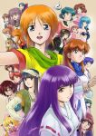  6+girls absurdres after_war_gundam_x akai_koudan_zillion amy_(gall_force) annotated armor artist_name bare_shoulders bikini_armor black_armor black_blindfold black_choker black_hair black_sailor_collar black_serafuku black_shirt black_sleeves blindfold blonde_hair blue_eyes blue_hair blue_shirt blunt_bangs bow breastplate breasts chest_sarashi choker closed_mouth commentary cosmic_baton_girl_comet-san crossover curled_horns curtained_hair detached_sleeves dress earrings elpeo_puru ennil_el fanneria_amu fantasy_zone flying frills fur-trimmed_shirt fur_trim gall_force glasses green_eyes green_hair green_headband green_vest gundam gundam_zz hades_project_zeorymer hair_bow hana_no_mahoutsukai_mary_bell harrison_amy_(zillion) headband high_collar highres himuro_miku holding holding_staff honda_chieko horns ichinose_yuka japanese_clothes jewelry juusenki_l-gaim kaoru_kozue kasuga_kurumi kimagure_orange_road kina_(machine_robo) kirin_(mouryou_senki_madara) kiteretsu_daihyakka kokuhou_yukie koyama_megumi long_hair looking_at_viewer machine_robo machine_robo_chronos_no_dai_gyakushuu magical_girl majinden marie_mjolnir mary_bell medium_breasts medium_hair meteor_(comet-san) moeru!_onii-san mouryou_senki_madara multiple_girls natsume_yuujinchou navel neckerchief nonohana_miyoko one_eye_covered one_side_up opa-opa open_mouth orange_hair parted_bangs parted_lips pauldrons pink_bow pink_dress pink_eyes pink_shirt pink_skirt plawres_sanshirou pleated_skirt polka_dot polka_dot_shirt ponytail purple_hair purple_shirt puru_two red-framed_eyewear red_bow red_hair red_neckerchief rullishia ryuu_seiki sailor_collar sarashi sasago_(natsume) school_uniform serafuku sheep_horns shirt short_hair shoujo_kakumei_utena shoulder_armor shouwa_ahozoushi_akanuke_ichiban! signature silent_moebius single_detached_sleeve single_pauldron skirt small_breasts smile soul_eater staff stud_earrings sugata_machiko tank_top turtleneck turtleneck_shirt vest voice_actor_connection wavy_hair white_shirt wings yamigumo_nami yellow_bow yellow_eyes yellow_shirt yoshinaga_masahiro 
