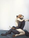 2024 airam anal anal_penetration anthro anthro_on_anthro anthro_penetrated anthro_penetrating anthro_penetrating_anthro bed bed_frame bed_sheet bedding black_body black_fur blush brown_eyes canid canine canis claws digitigrade domestic_dog duo from_front_position fur furniture gaikotsu hand_on_back hand_on_partner&#039;s_back hand_on_partner&#039;s_shoulder hand_on_shoulder hi_res holding_on holding_onto_partner hug hugging_another kneeling looking_pleasured lotus_position male male/male male_penetrated male_penetrating male_penetrating_male mammal nude obscured_penetration open_mouth pawpads penetration sex signature sitting tail tan_body tan_fur tauski toe_claws white_body white_fur wolf