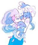  &lt;3 2016 blue_body brionne cute eyelashes fangs female feral group hi_res hug mammal marine nintendo noodleswithjen pinniped pok&eacute;mon popplio primarina simple_background size_difference video_games white_background white_skin 