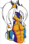  2017 abs anthro balls biceps biped canine claws clothed clothing cyrus d&#039;charma dragon feet front_view hair harmonydescent hi_res horn male mammal muscular muscular_male pecs scalie simple_background solo standing white_background 