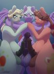  2017 absurd_res animal_genitalia animal_penis balls blush crossgender cutie_mark dear_darling_(mlp) earth_pony equine equine_penis feathered_wings feathers fond_feather_(mlp) friendship_is_magic futaku group hair hi_res horse looking_at_viewer male mammal medial_ring my_little_pony pegasus penis pony spread_wings swoon_song_(mlp) vein wings 