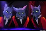  angry anthro black_nose bombstaticz_(artist) caravan_palace cat clothed clothing disco feline feline_eyes fur glaring group jacket letterman lone_digger looking_at_viewer mammal 