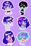  +_+ 2girls 4boys :d ;) ^_^ absurdly_long_hair antenna_hair arms_behind_head aubrey_(headspace)_(omori) aubrey_(omori) bare_arms bare_shoulders barefoot basil_(headspace)_(omori) basil_(omori) basket black_eyes black_hair black_tank_top black_thighhighs blue_eyes blue_flower blue_hair bow bright_pupils brother_and_sister brothers brown_skirt camera checkered_clothes chibi chibi_only closed_eyes collared_shirt colored_skin commentary_request double-parted_bangs elbow_carry flower flower_wreath full_body green_hair green_shirt grin hair_behind_ear hair_between_eyes hair_bow hand_on_own_cheek hand_on_own_face head_wreath hector_(omori) hero_(headspace)_(omori) hero_(omori) highres holding holding_basket holding_camera holding_picnic_basket holding_spatula holding_stuffed_toy kel_(headspace)_(omori) kel_(omori) leaf long_hair long_sleeves looking_at_viewer mari_(headspace)_(omori) mari_(omori) medium_skirt mimiiri mr._plantegg_(omori) multiple_boys multiple_girls neckerchief no_pupils no_shoes omori omori_(omori) one_eye_closed open_mouth outline over-kneehighs pants pantyhose picnic_basket pink_bow pink_flower pink_neckerchief pink_rose pleated_skirt purple_background purple_flower purple_rose purple_shorts purple_sweater_vest rock rose shirt short_hair short_sleeves shorts siblings skirt smile sparkle spatula standing standing_on_one_leg striped_clothes striped_pants striped_shirt striped_shorts stuffed_eggplant stuffed_toy sweater_vest tank_top thighhighs vertical-striped_clothes vertical-striped_pants vertical-striped_shirt vertical-striped_shorts very_long_hair very_short_hair white_outline white_pants white_pantyhose white_pupils white_shirt white_shorts white_skin 