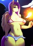  anthro bikini blush breasts clothed clothing equine female fluttershy_(mlp) friendship_is_magic looking_at_viewer mammal my_little_pony pegasus smile solo swimsuit thick_thighs tight_clothing tsudamaku voluptuous wide_hips wings 