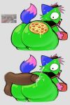 anthro ball_size_difference balls big_balls big_butt big_penis black_penis bodily_fluids bottomless breaking_bad butt clothed clothing colored cum cum_on_butt delivery_(commerce) delivery_employee digital_drawing_(artwork) digital_media_(artwork) domestic_cat drawpile_(artwork) erection felid feline felis food fungus genital_fluids genitals green_body headgear headwear kevin_(nyanwolf) looking_back male mammal multicolored_body mushroom open_mouth penis penis_size_difference pepperoni pizza precum shirt solo sweat tail teeth tongue topwear zlut385
