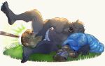 2025 abs anthro areola bent_legs black_nails blaidd_(elden_ring) bodily_fluids canid canine canis claws clothed clothing colored_nails curling_toes diaper diaper_only diaper_pile diaper_squish elden_ring facial_scar feces feet fromsoftware fur genital_fluids grey_body grey_fur hand_on_diaper hand_on_own_diaper hi_res lying male mammal muscular muscular_anthro muscular_male nails navel nipples on_grass on_side onomatopoeia pooping purple_eyes raised_leg scar simple_background soiled_diaper soiling soiling_diaper solo sound_effects stink_fumes syeenyeen text topless touching_diaper trash_bag tusks unclean_diaper urine used_diaper wearing_diaper wet_diaper white_background wolf