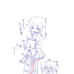  3girls =_= aged_down animal_ears arms_at_sides assault_lily bare_arms bare_shoulders barefoot behind_another blank_eyes blush brushing_another's_hair brushing_hair cat_ears cat_girl cat_tail closed_eyes closed_mouth commentary_request drill_hair drill_sidelocks eighth_note hair_brush hair_down hair_tie_in_mouth hand_on_another's_leg hands_up highres holding holding_hair_brush jealous kemonomimi_mode komai_sumire long_hair looking_at_another looking_down miniskirt monochrome motion_lines mouth_hold multiple_girls musical_note nagasawa_yuki_(assault_lily) nose_blush odaiba_girls_high_school_uniform on_stool parted_bangs pleated_skirt puckered_lips school_uniform shiba_tomoshibi shirt sidelocks simple_background sitting skirt sleeveless sleeveless_shirt spot_color stool tail teisuu translated v-shaped_eyebrows white_background 