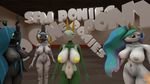  3d_(artwork) animated anthro anthrofied breasts digital_media_(artwork) english_text equine friendship_is_magic horse low_res mammal my_little_pony nintendo nipples nude pok&eacute;mon princess_celestia_(mlp) pussy queen_chrysalis_(mlp) reptile scalie serperior snake source_filmmaker text video_games zecora_(mlp) 