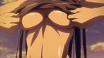  10s 1girl animated animated_gif black_hair breasts busujima_saeko highschool_of_the_dead large_breasts long_hair sky solo tank_top underboob 