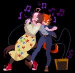  20years animal_ears bow brown_hair cygames ear_bow ear_ornament ear_piercing ear_ribbon highres horse_ears horse_girl horse_tail meisho_doto_(umamusume) multicolored_hair orange_hair orange_tail piercing t.m._opera_o_(umamusume) tail umamusume 