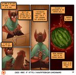  2017 bat blush comic demon food fruit hi_res internal james_howard male mammal masturbation melon patreon penis text url watermelon 