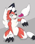  2017 buttplug buttplug_tail canine costume hi_res lycanroc mammal midnight_lycanroc nervous nintendo penis pok&eacute;mon sex_toy solo tears video_games were werewolf 鱗 