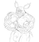  2017 abs anthro balls bandage biceps blazingblazen bulge canine clothing digital_media_(artwork) dog ear_piercing flexing iggy_(jjba) jojo&#039;s_bizarre_adventure male mammal muscular muscular_male pecs piercing scar sharp_teeth sketch smile smirk solo tattoo teeth 