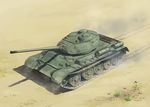  grass ground_vehicle military military_vehicle motor_vehicle no_humans original outdoors plant saigawa sand t-44 tank tank_focus 
