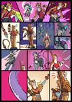  bra canine clothed clothing comic draconicmentalist feline hi_res kung_fu_panda lupe_wolf mammal master_tigress melee_weapon panties polearm spear sword tiger topless underwear weapon wolf 