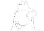  anthro arm_support balls bear bedroom_eyes black_and_white cartoon_network erection glans half-closed_eyes humanoid_penis ice_bear leaning_on_elbow line_art looking_at_viewer male mammal monochrome overweight overweight_male penis pinup pose retracted_foreskin seductive seyrmo sketch solo standing uncut vein veiny_penis we_bare_bears 