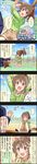  2girls 5koma animal_costume brown_eyes brown_hair character_name cinderella_girls_gekijou comic cosplay formal highres hori_yuuko ichihara_nina idolmaster idolmaster_cinderella_girls kigurumi long_hair long_image multiple_girls official_art ponytail producer_(idolmaster) suit tall_image translated twintails 