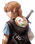  bird blonde_hair blue_eyes crossover earrings gen_7_pokemon hair_ornament hat hood hood_basket hood_down jewelry link long_hair looking_at_viewer male_focus owl pointy_ears pokemon pokemon_(creature) pokemon_(game) pokemon_sm ponytail rowlet smile syn_(kuponutt) the_legend_of_zelda the_legend_of_zelda:_breath_of_the_wild 