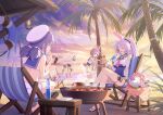  6+girls amber_(stella_sora) animal_ears bacon beach blue_sailor_collar chair character_request cooking cropped_shirt crossed_legs eating elbow_gloves feeding food fruit game_cg gloves grill grilling hammock high_ponytail highres holding holding_plate holding_skewer iris_(stella_sora) karin_(stella_sora) lifebuoy long_hair lounge_chair low_twintails mistique_(stella_sora) multiple_girls neckerchief non-web_source noya_(lingering_sunlight)_(stella_sora) noya_(stella_sora) official_art on_chair on_hammock outdoors palm_tree pink_neckerchief plate ponytail purple_hair rabbit_ears sailor_collar sailor_shirt shia_(stella_sora) shirt sitting skewer sleeveless sleeveless_shirt stella_sora swim_ring tree twintails watermelon watermelon_slice white_gloves white_shirt 