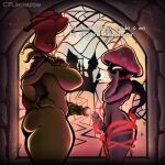 1:1 2024 4_fingers absurd_res areola artist_name big_breasts big_penis biped bodily_fluids breasts dialogue digital_drawing_(artwork) digital_media_(artwork) duo electronic_arts elemental_creature elemental_humanoid eye_contact eyelashes female fingers flimshadow flora_fauna fungi_fauna fungi_humanoid fungus garden_warfare genitals green_body half-closed_eyes hand_on_hip hi_res holding_object huge_thighs humanoid humanoid_genitalia humanoid_penis looking_at_another magic male mostly_nude mostly_nude_female mostly_nude_male narrowed_eyes nightcap_(pvz) nipples not_furry open_mouth penis plant plant_humanoid plants_vs._zombies plants_vs._zombies_heroes popcap_games purple_body rose_(pvz) scarf scarf_only side_view spanish_text standing sweat text thick_thighs wand