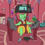 1:1 2025 3_toes 4_fingers absurd_res ageplay alien ambiguous_gender antennae_(anatomy) anthro artist_name baby_bottle baby_bouncer barefoot biped changing_table clickbait clothed clothing collar colored computer_keyboard console control_panel dated detailed_background diaper diaper_fetish diaper_package diaper_pail diaper_under_clothing diaper_under_onesie digital_media_(artwork) domestic_cat dusting english_text eye_spot fake_brand feet felid feline felis fingers flat_colors fur glee_glorp_(boredomwithfriends) green_body green_fur hi_res inside keyring lock_symbol logo looking_forward m3g4 mammal motion_lines noseless onesie pampers parody picture_in_picture relaxed_expression robotic_arm roleplay screen solo stairs suspension text toes velcro_footwear wearing_diaper youtube youtube_kids youtube_logo zipper