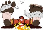  5_fingers 5_toes 6o6furrart anthro anthrofied balls black_nose black_pawpads canid claws ear_piercing ear_ring eyes_closed feet final_fantasy final_fantasy_vii fingers fire flaming_tail foot_fetish foot_focus fur genitals hair hi_res laugh loose_feather male mammal multicolored_body multicolored_fur open_mouth open_smile pawpads paws piercing pink_tongue red_body red_fur red_xiii restrained ring_piercing simple_background smile solo square_enix tail teeth tickle_fetish tickle_torture tickling tickling_feet toe_claws toes tongue white_background white_body white_fur white_loose_feather 