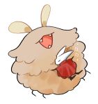  1girl antennae arthropod_girl cloak fangs fluffy from_behind highres hollow_knight hollow_knight:_silksong hornet_(hollow_knight) hug huge_flea_(hollow_knight) me_hanken no_humans open_mouth red_cloak simple_background white_background 