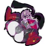 anthro anus bandai_namco big_butt black_bottomwear black_clothing black_pants bodily_fluids boots bottomwear breasts butt clothing digimon digimon_(species) digimon_beatbreak female footwear fur genitals grey_body grey_fur hair hi_res knil_(artist) mammal markings mask metal musk musk_cloud nipples pants pasties plump_labia presenting presenting_vulva red_eyes robotic_arm shoes solo star star_(marking) star_pasties sweat sweatdrop sweaty_butt sweaty_genitalia tongue vulva white_body white_fur wolvermon