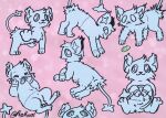  3_toes ambiguous_gender cheek_tuft closed_smile eyes_closed face_squish facial_tuft falling feet fluffy food fur_standing_on_end generation_4_pokemon head_tuft looking_at_viewer lying mouth_closed nintendo on_front open_mouth paws pickle_(food) pokemon pokemon_(species) psykwol quadruped scared shinx sitting sketch_page smile solo squish star_tail toes tongue tongue_out tuft 