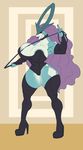  2017 abs anthro ber00 biceps big_breasts biped breasts canine clothed clothing digital_media_(artwork) dominatrix female hair huge_breasts legendary_pok&eacute;mon legwear long_hair looking_at_viewer mammal muscular muscular_female nintendo nipples pok&eacute;mon purple_hair pussy red_eyes riding_crop simple_background smile solo standing suicune thick_thighs video_games whip wide_hips 