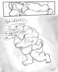 5_toes andromorph anthro bear bodily_fluids comic cum cum_on_ground duo end_page english_text feet genital_fluids head_between_pecs hi_res intersex intersex/male male male/male mammal muscular muscular_andromorph muscular_anthro muscular_intersex muscular_male pecs sleeping text toes uniparasite