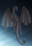  2018 ambiguous_gender detailed digital_media_(artwork) dragon feral naahva nude outside snow solo storm sunrise walking 