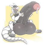  anthro balls big_balls big_penis bodily_fluids cum erection foreskin genital_fluids genitals hi_res huge_balls huge_penis humanoid_genitalia humanoid_penis hyper hyper_balls hyper_genitalia hyper_penis keavemind leaking leaking_cum leaking_precum lu_(notthatlucy) machine male open_mouth penis precum solo synth_(vader-san) 