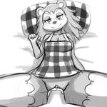  animal_crossing anthro apron breasts cleavage clothed clothing cum cum_in_pussy cum_inside faceless_male female freckles greyscale hedgehog lumineko lying male male/female male_penetrating mammal monochrome naked_apron nintendo on_back penis pussy sable_able smile video_games 
