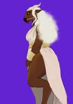  2017 absurd_res anthro bovine clothed clothing digital_media_(artwork) dungeons_&amp;_dragons facial_piercing female fur hair hi_res horn mammal minotaur muscular piercing shuuyushuu simple_background solo white_eyes white_hair 